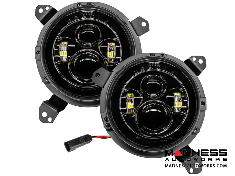 Jeep Wrangler JL High Powered LED Lights w/ No Halo - Pair - 7"